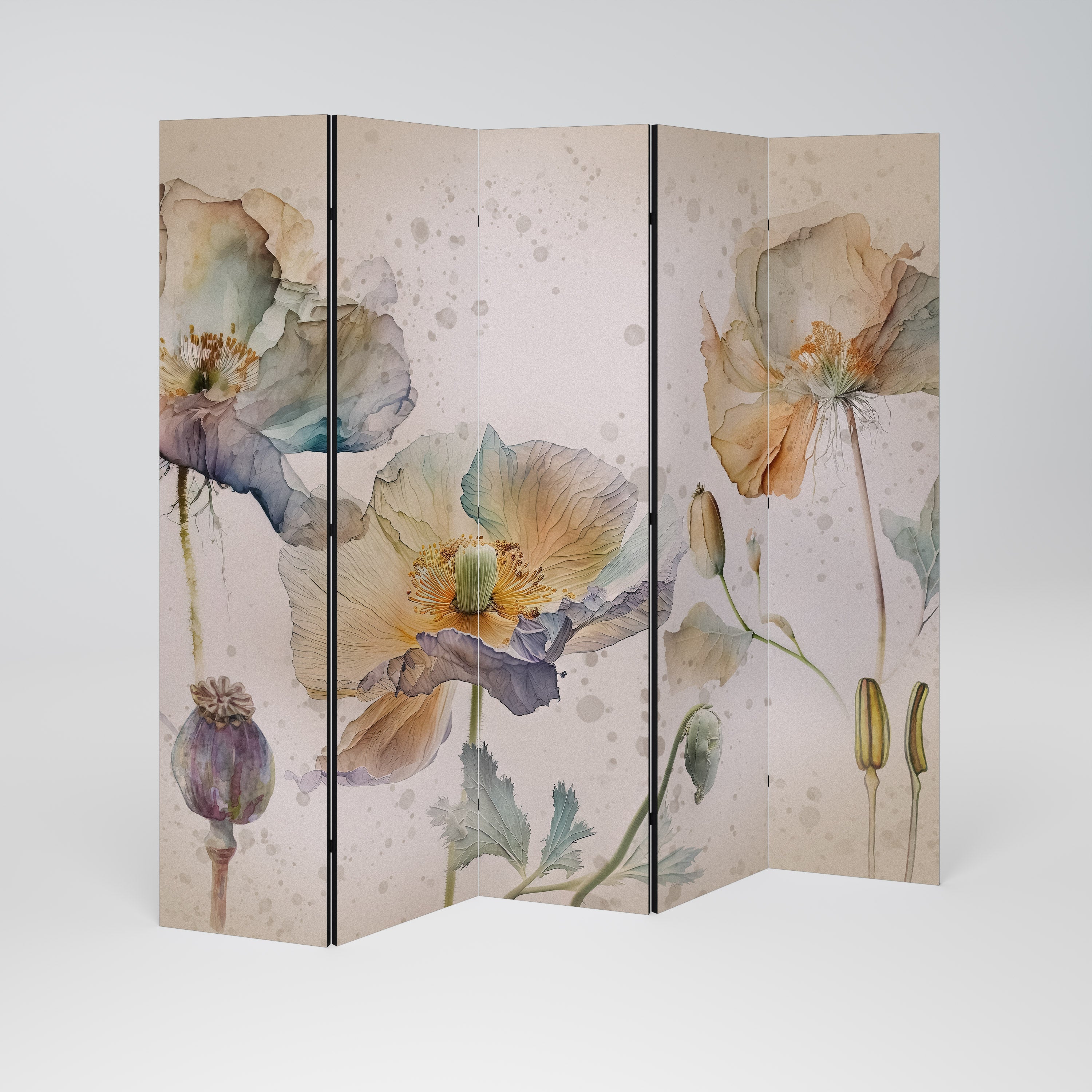 SOFTEN POPPY Dekorativer 5-teiliger Raumteiler