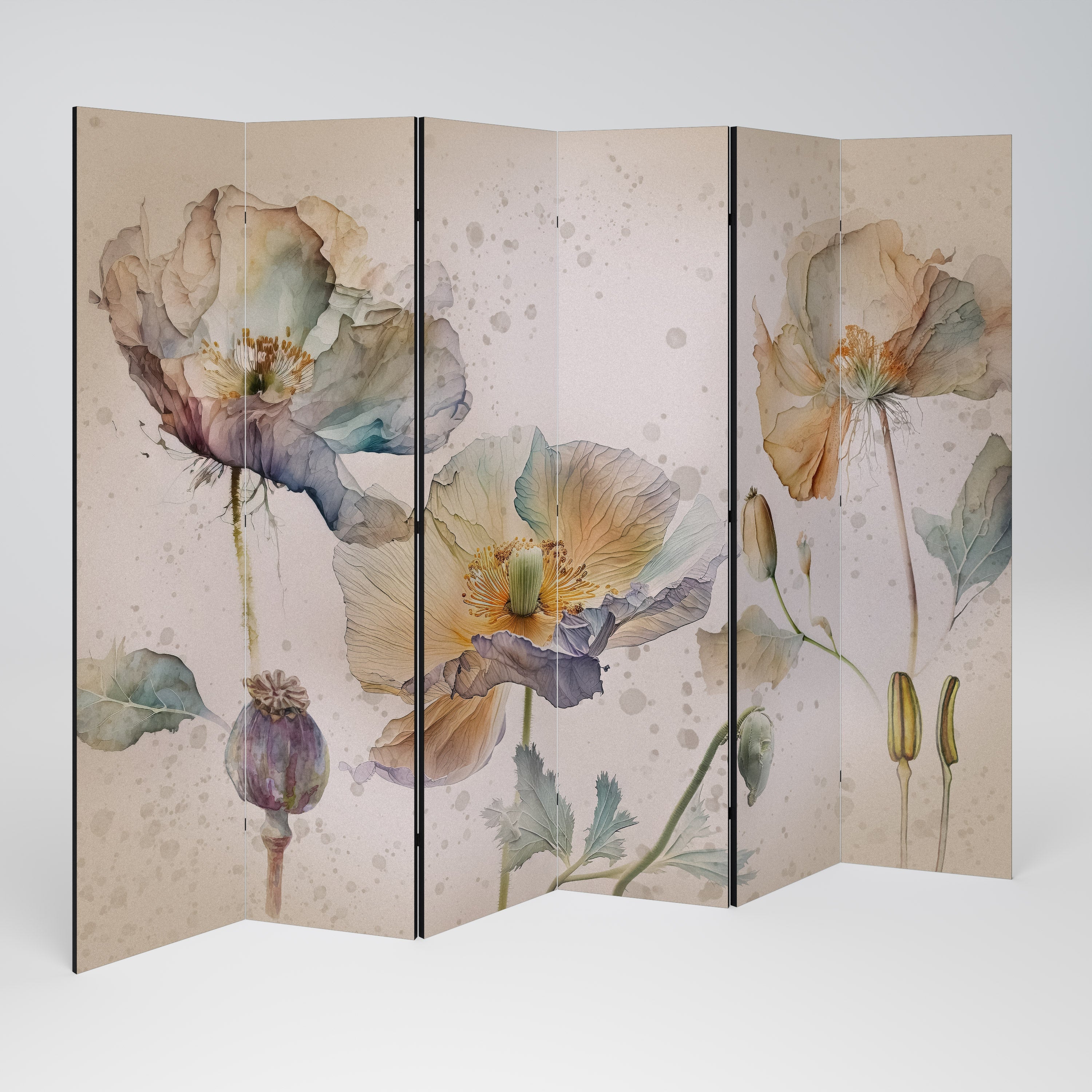 SOFTEN POPPY Dekorativer 6-teiliger Raumteiler