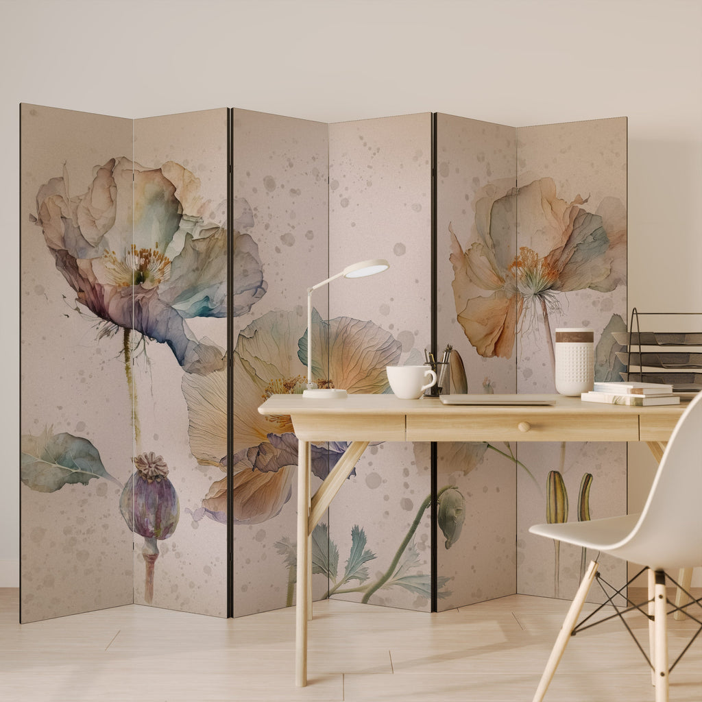 SOFTEN POPPY Dekorativer 6-teiliger Raumteiler