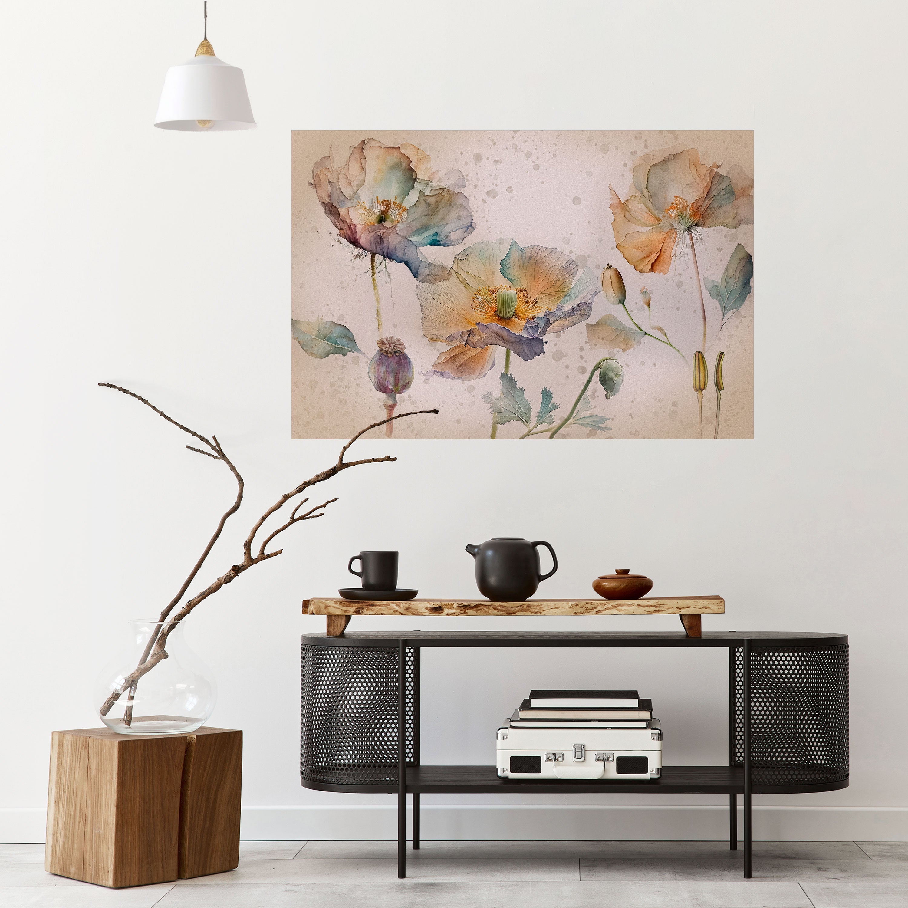 SOFTEN POPPY Horizontales Poster zum Abziehen und Aufkleben