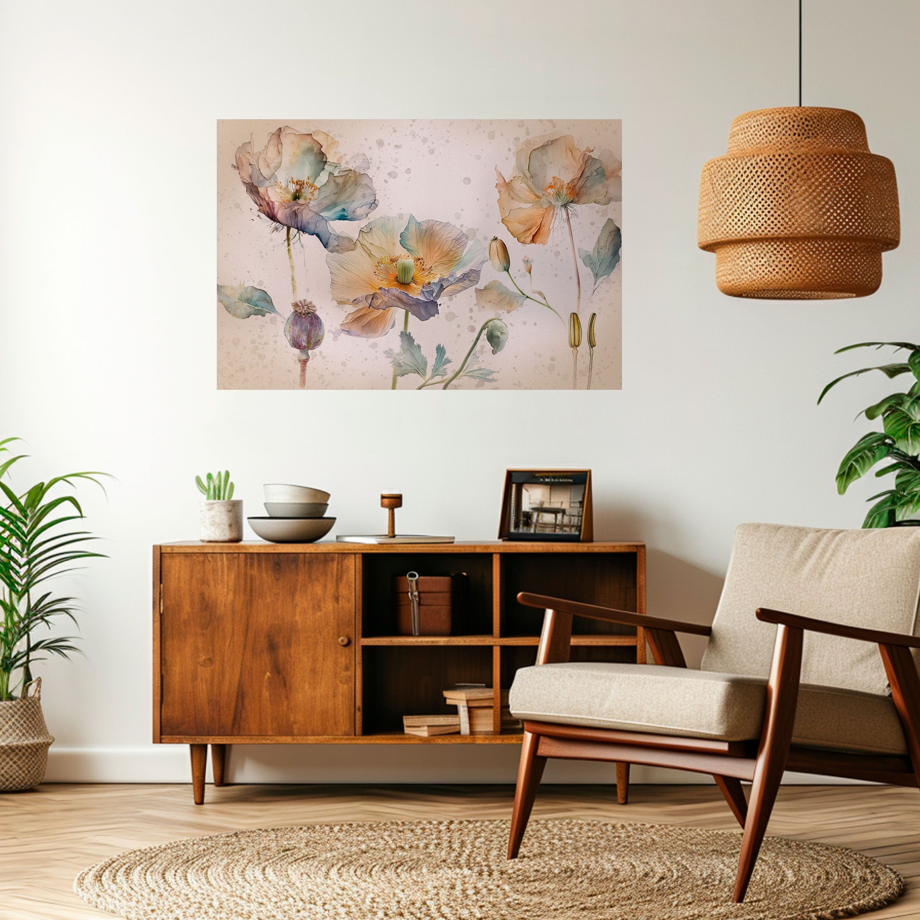 SOFTEN POPPY Horizontales Poster zum Abziehen und Aufkleben