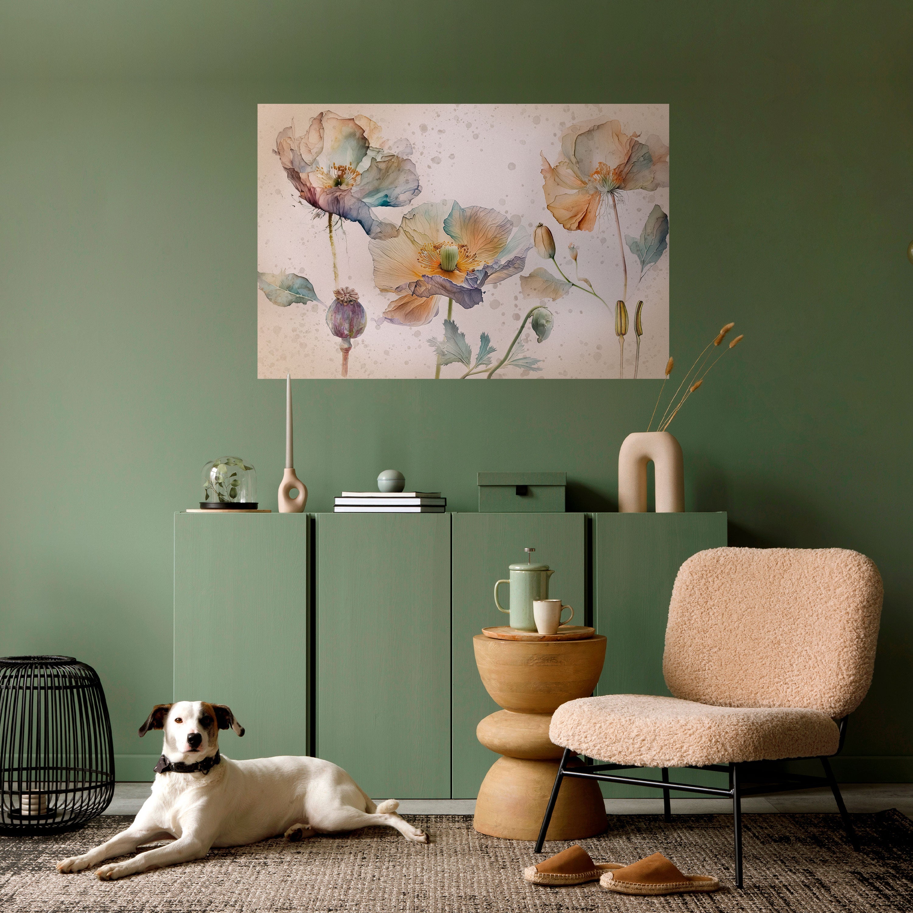SOFTEN POPPY Horizontales Poster zum Abziehen und Aufkleben
