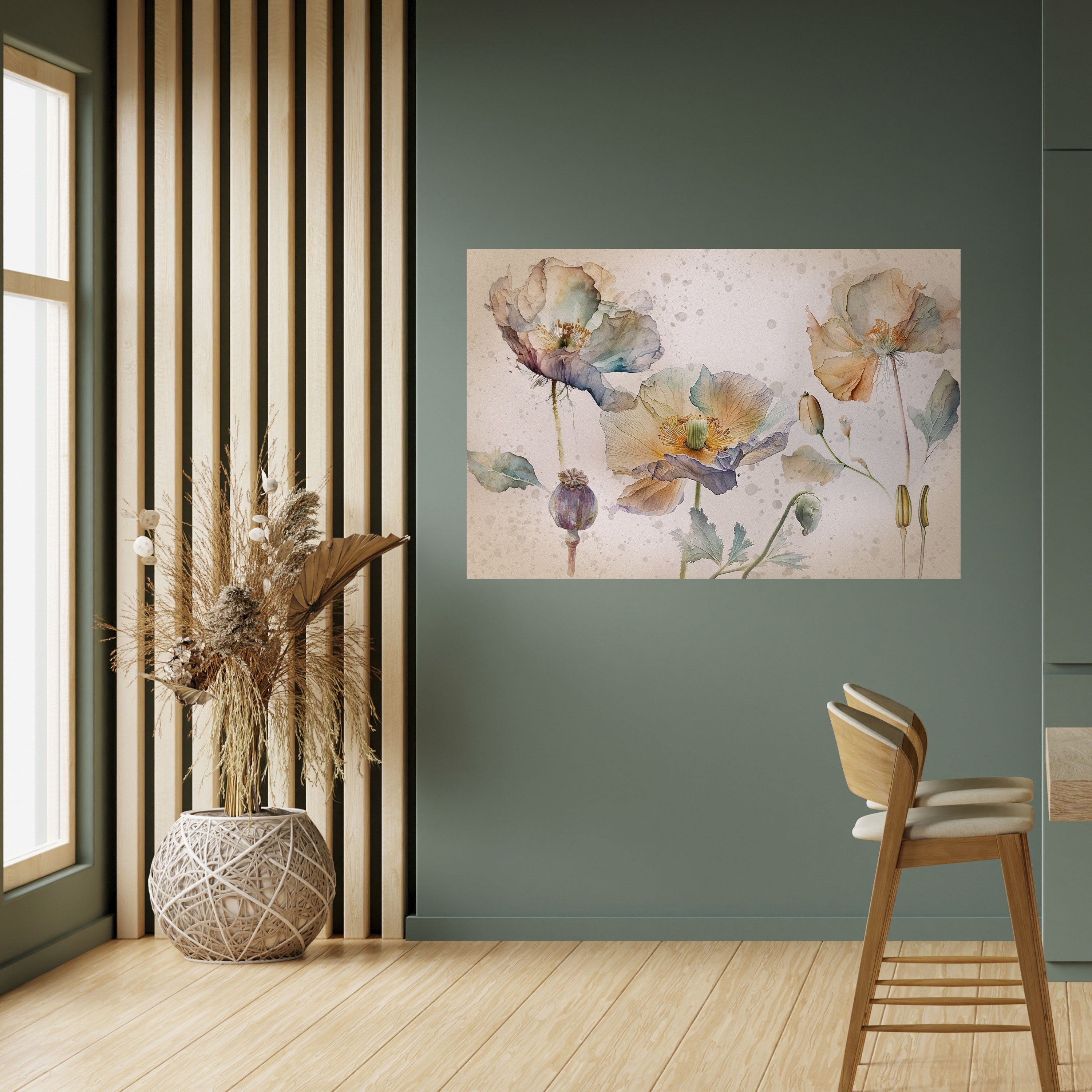 SOFTEN POPPY Horizontales Poster zum Abziehen und Aufkleben