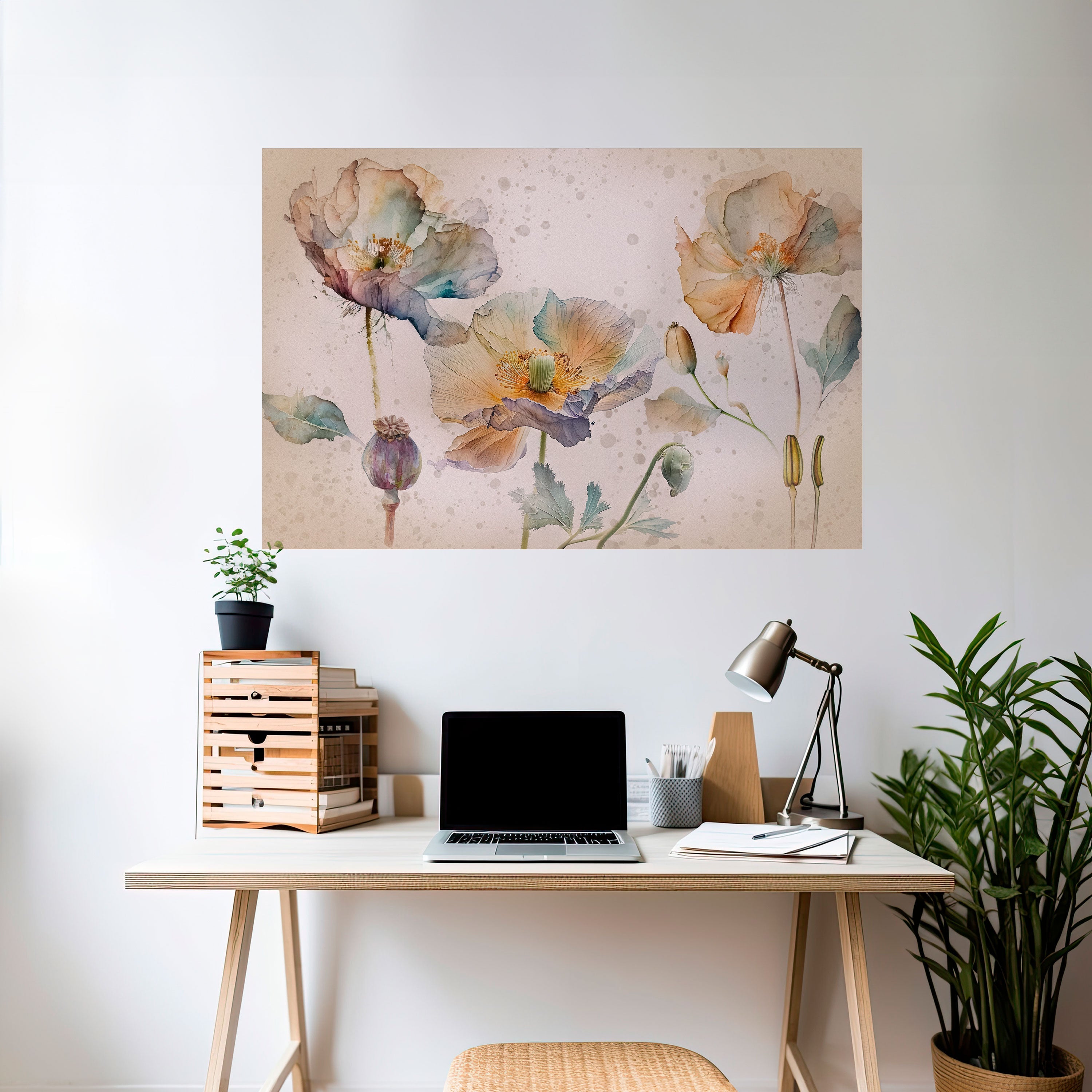SOFTEN POPPY Horizontales Poster zum Abziehen und Aufkleben