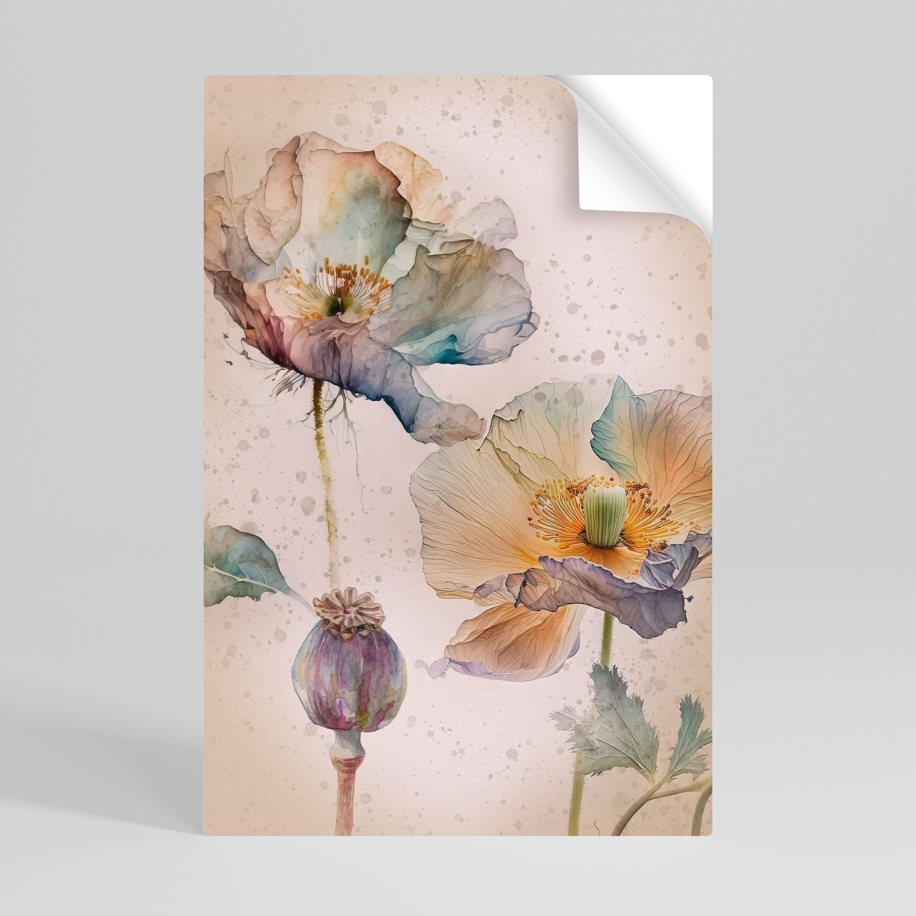 SOFTEN POPPY Vertikales Poster zum Abziehen und Aufkleben