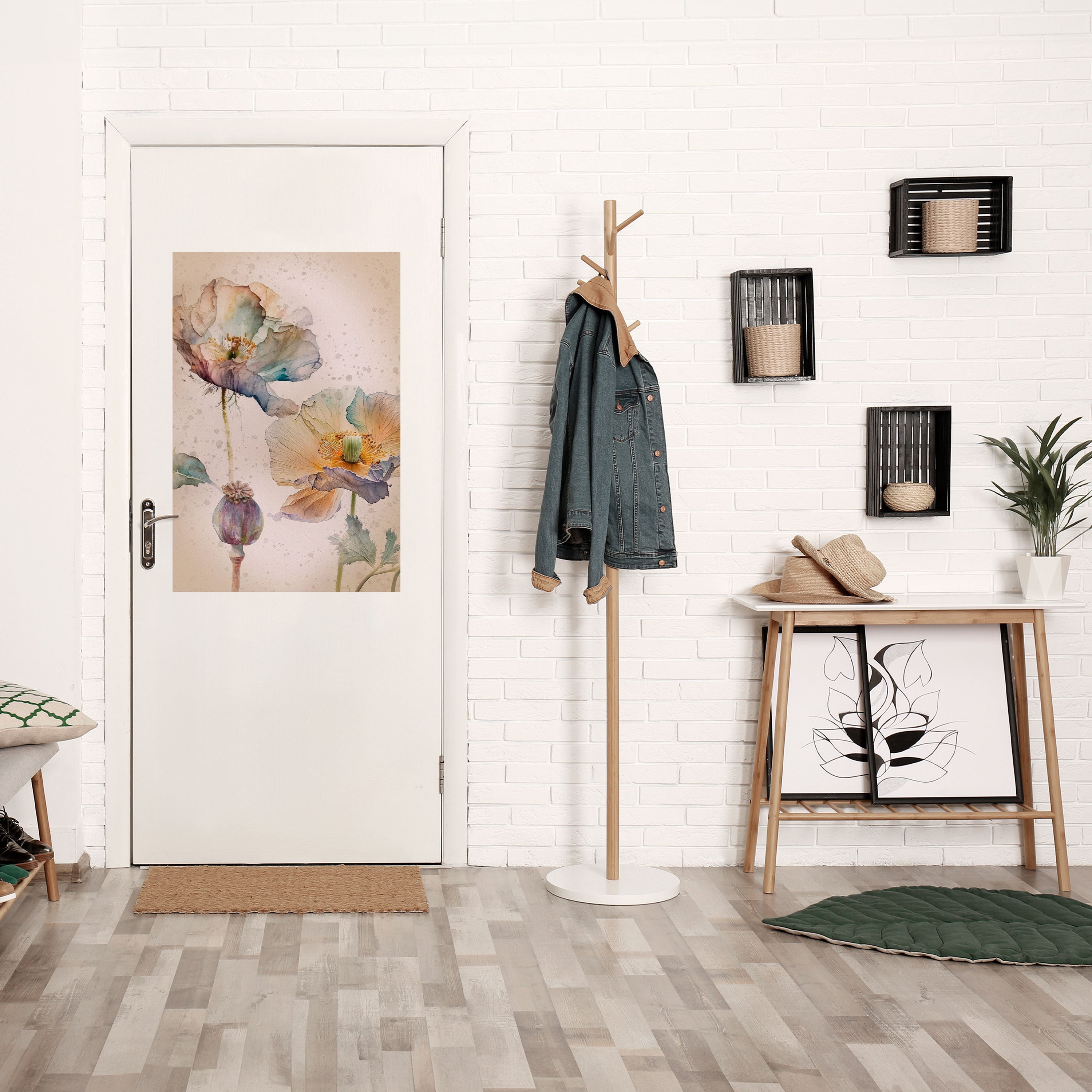 SOFTEN POPPY Vertikales Poster zum Abziehen und Aufkleben