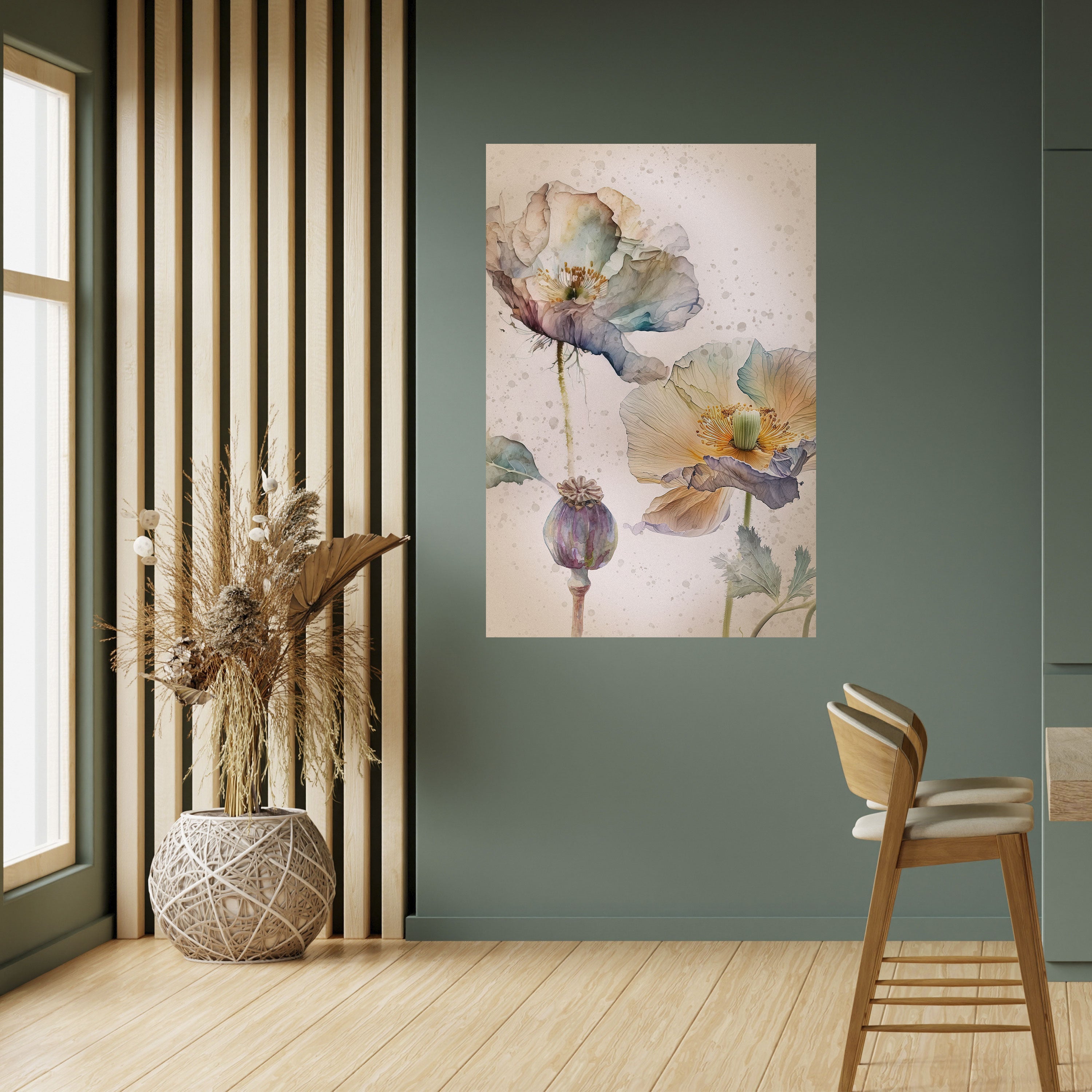 SOFTEN POPPY Vertikales Poster zum Abziehen und Aufkleben