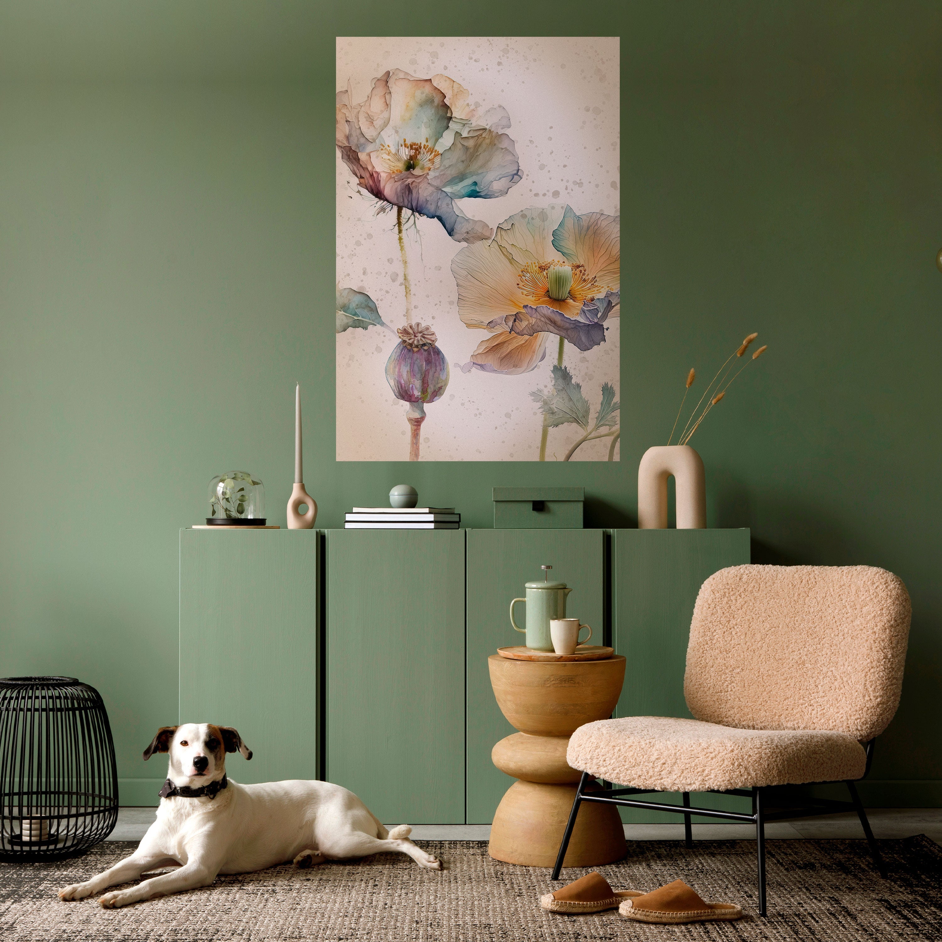 SOFTEN POPPY Vertikales Poster zum Abziehen und Aufkleben