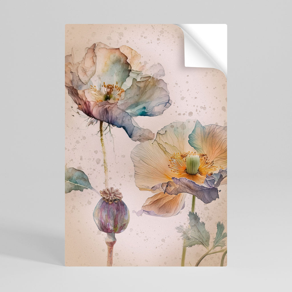 SOFTEN POPPY Vertikales Poster zum Abziehen und Aufkleben