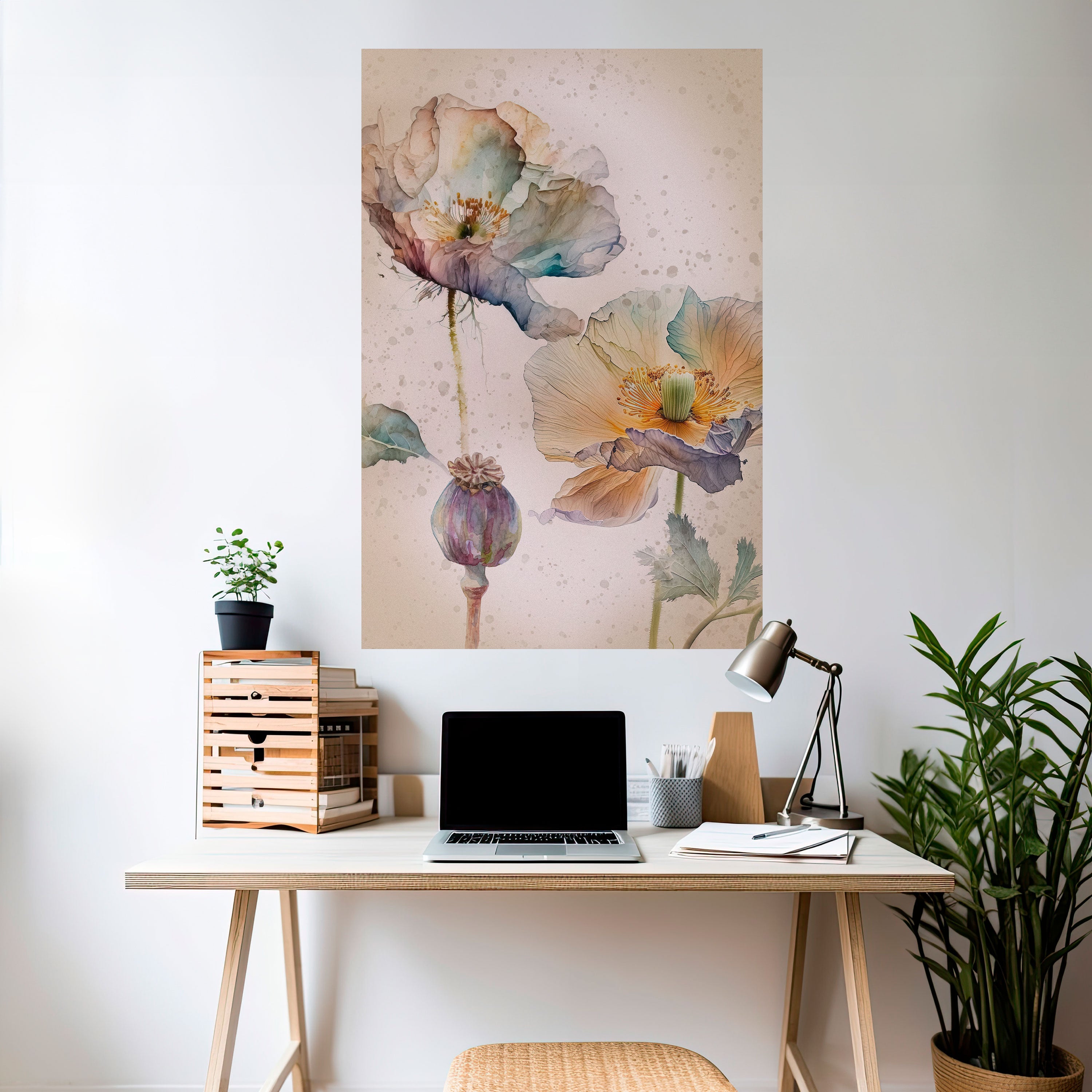 SOFTEN POPPY Vertikales Poster zum Abziehen und Aufkleben