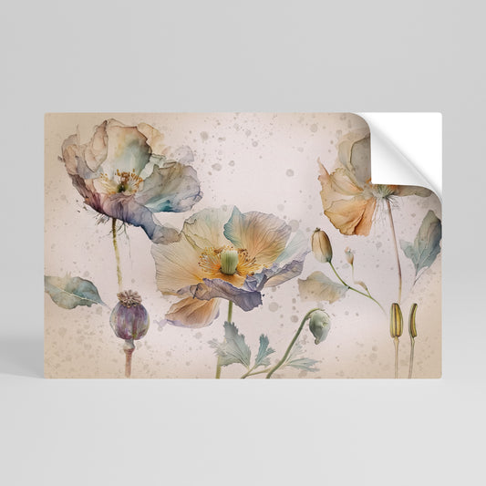 SOFTEN POPPY Selbstklebendes Horizontal-Poster