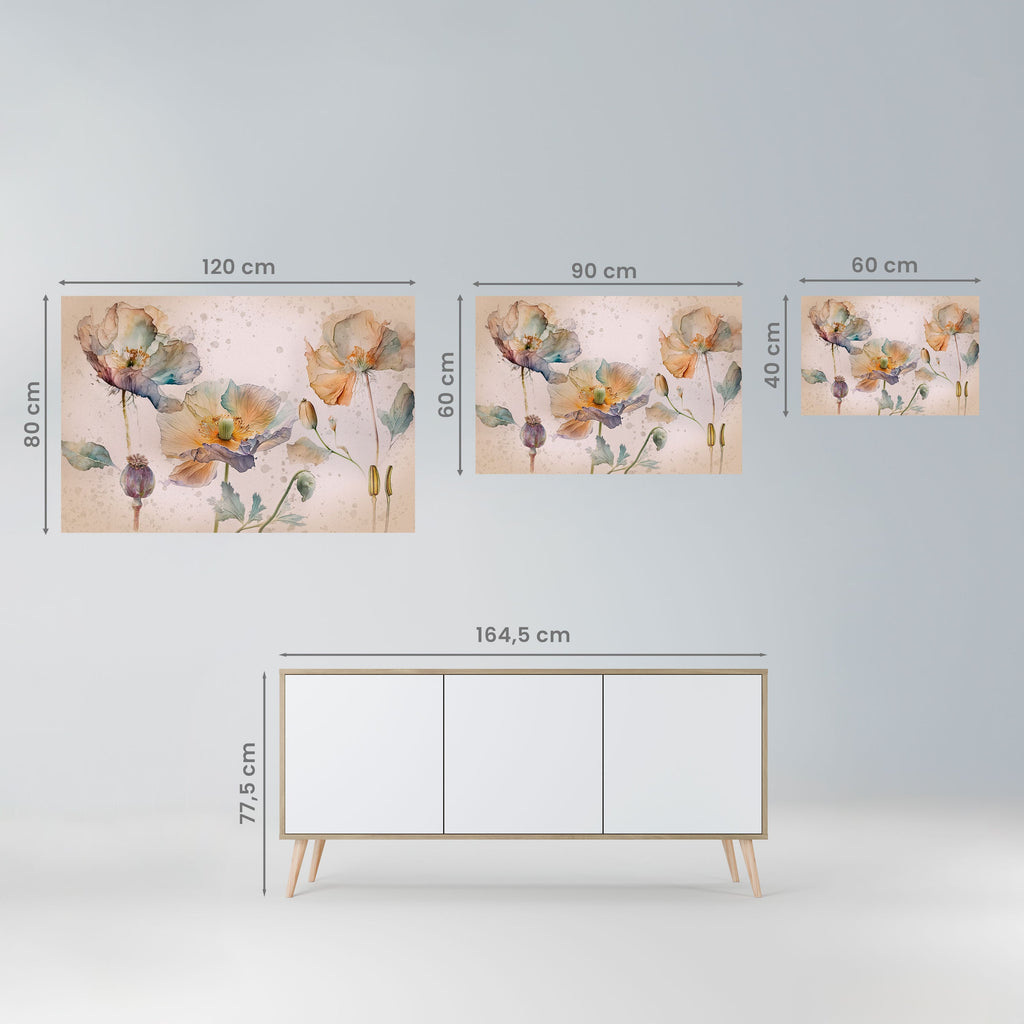 SOFTEN POPPY Horizontales Poster zum Abziehen und Aufkleben