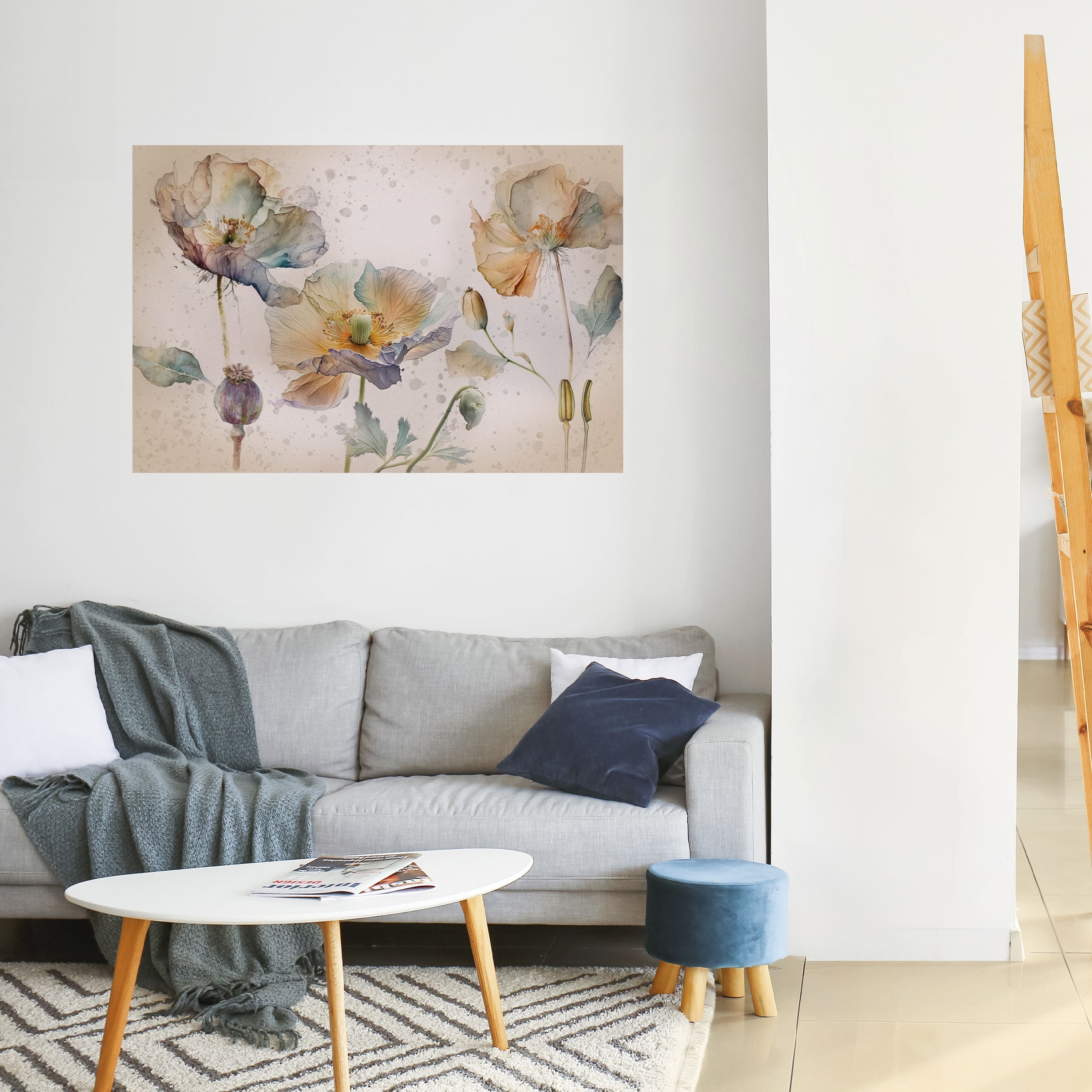 SOFTEN POPPY Horizontales Poster zum Abziehen und Aufkleben