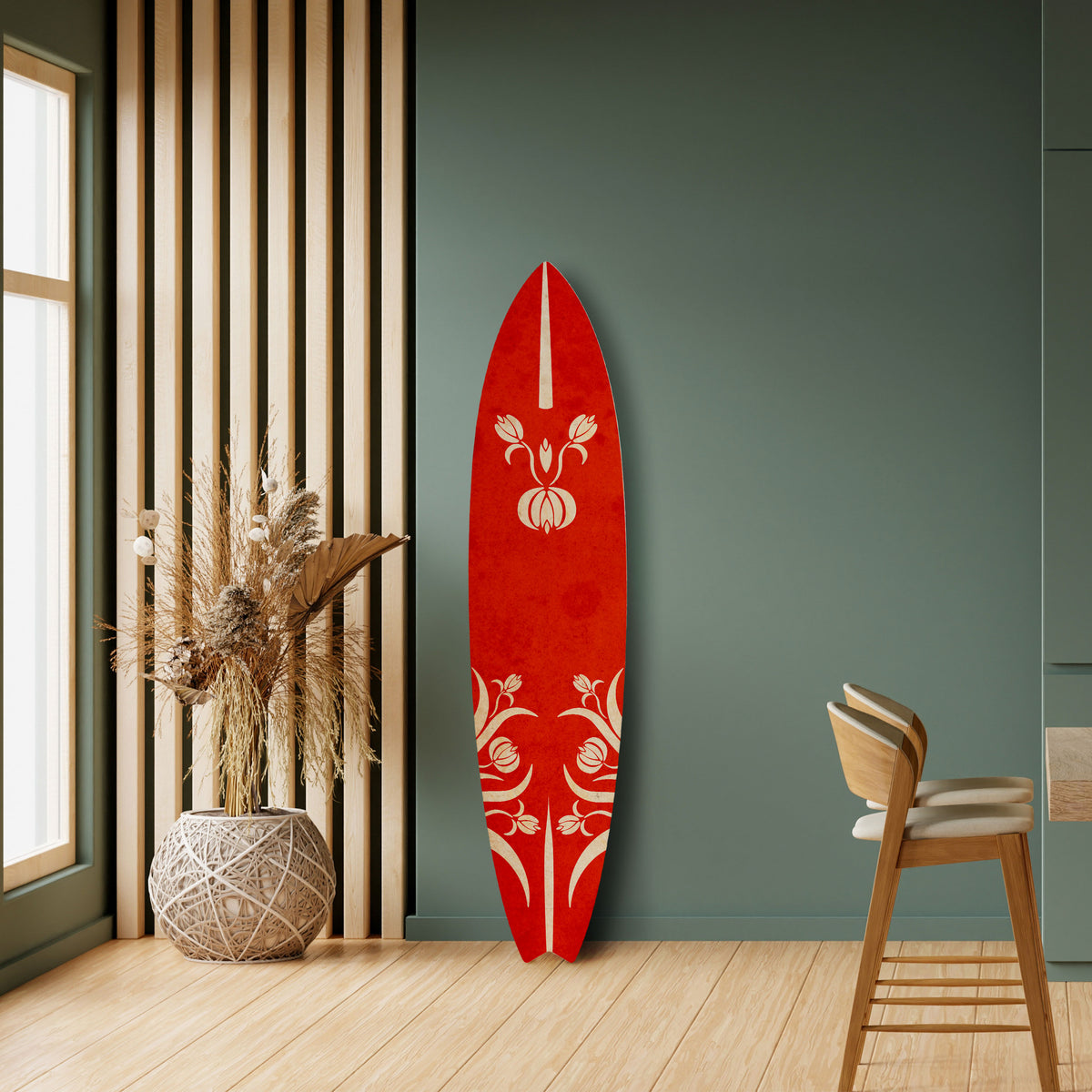 FLOWERY ORNATE Deko-Surfboard