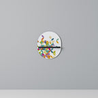 PIXEL BLOSSOM Ovales Kunstregal in Schwarz