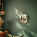 PIXEL BLOSSOM Ovales Kunstregal in Schwarz