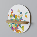 PIXEL BLOSSOM Ovales Kunstregal in Eiche-Optik