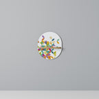 PIXEL BLOSSOM Ovales Kunstregal in Eiche-Optik