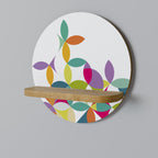 PIXEL BLOSSOM Rundes Kunstregal in Eiche-Optik