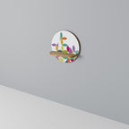 PIXEL BLOSSOM Rundes Kunstregal in Eiche-Optik