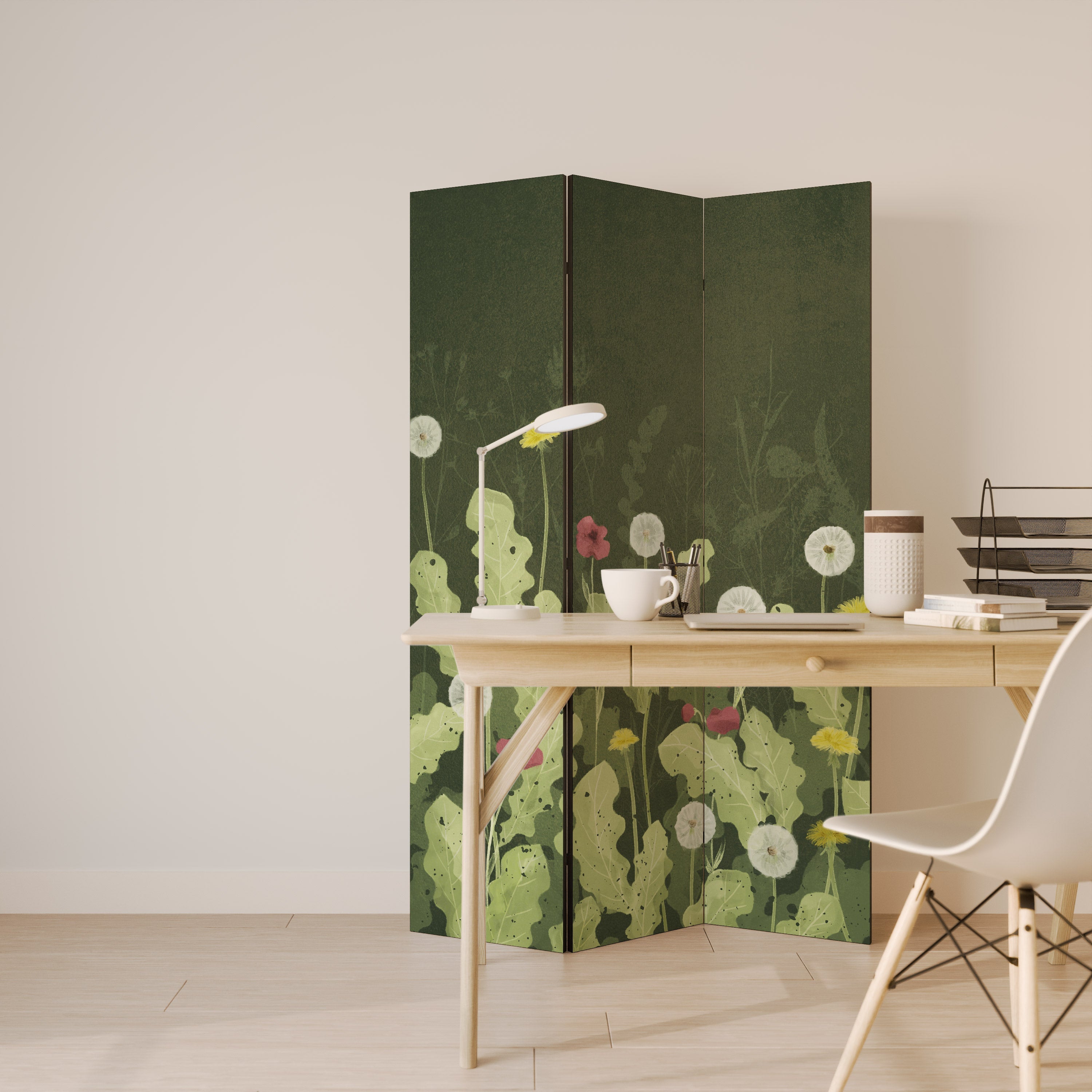 DANDELION AMUSE Dekorativer 3-teiliger Raumteiler