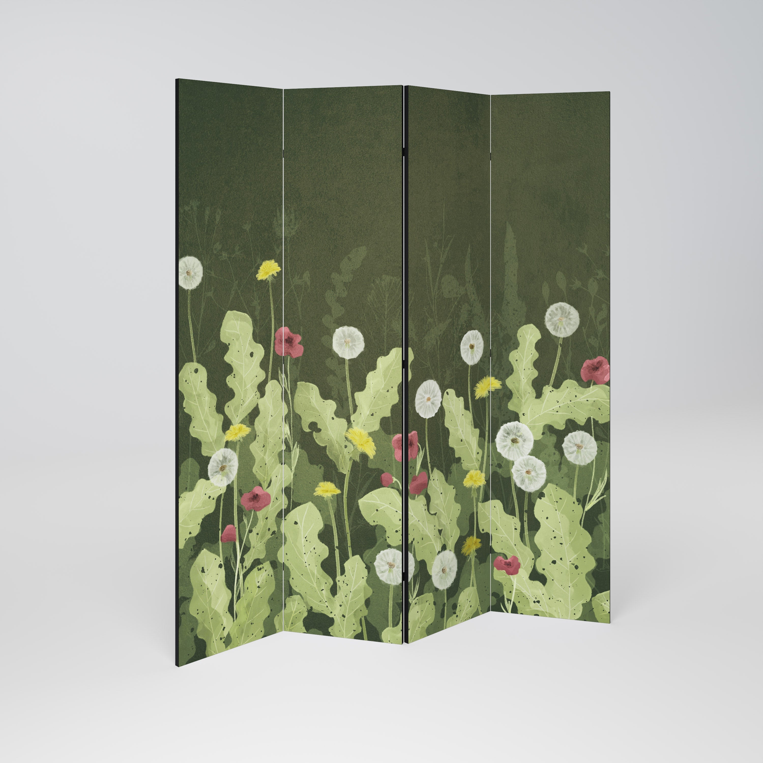 DANDELION AMUSE Dekorativer 4-teiliger Raumteiler