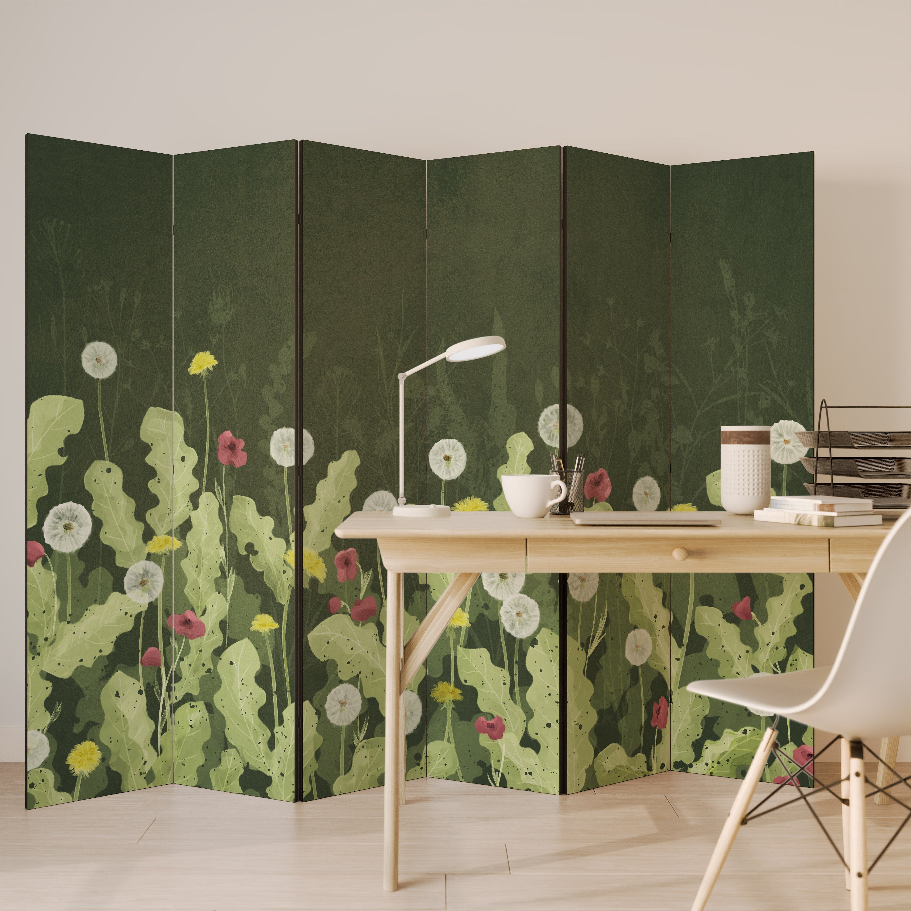 DANDELION AMUSE Dekorativer 6-teiliger Raumteiler