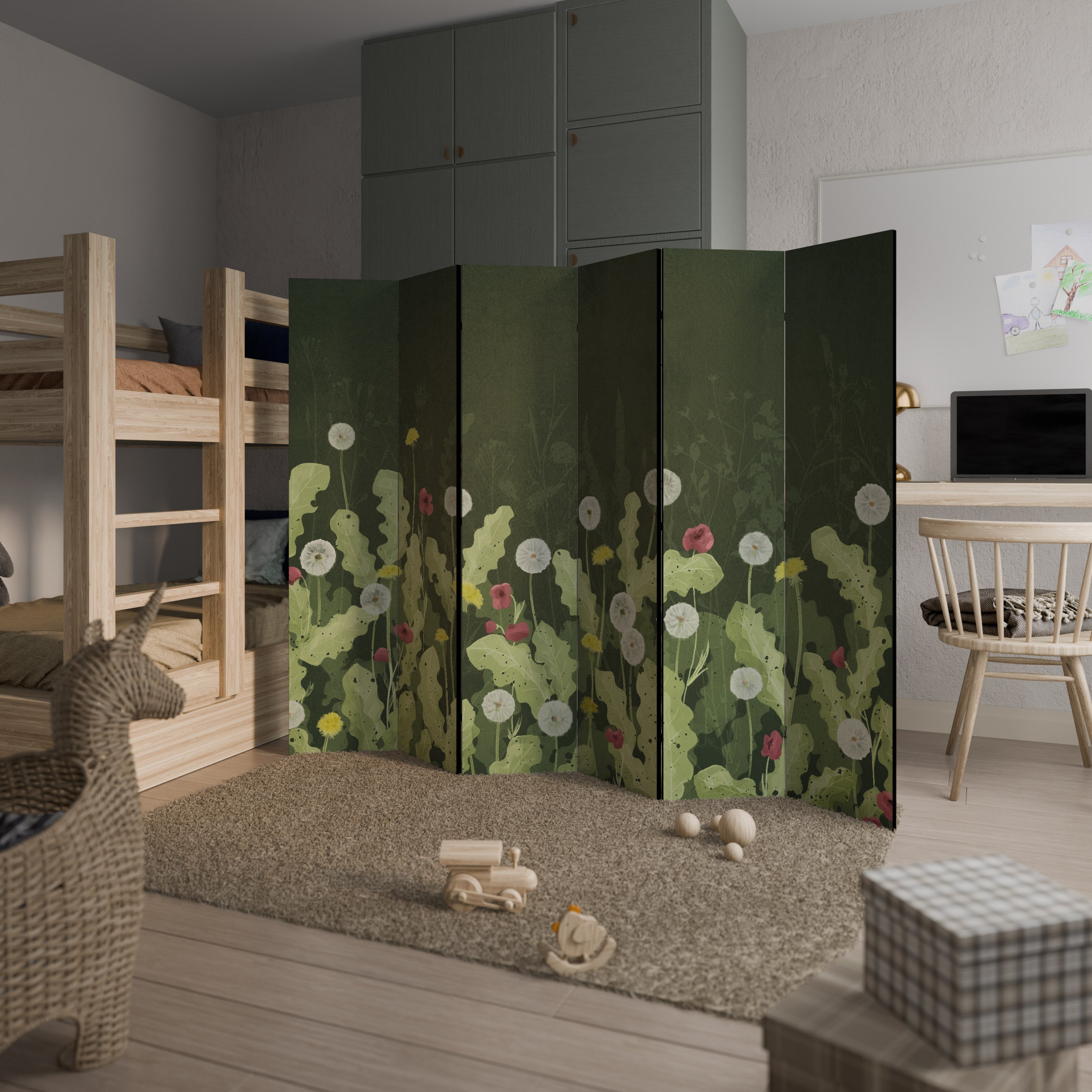 DANDELION AMUSE Dekorativer 6-teiliger Raumteiler