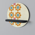 FLORAL DECOR Round Art Shelf In Black Finish