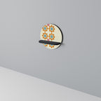 FLORAL DECOR Round Art Shelf In Black Finish