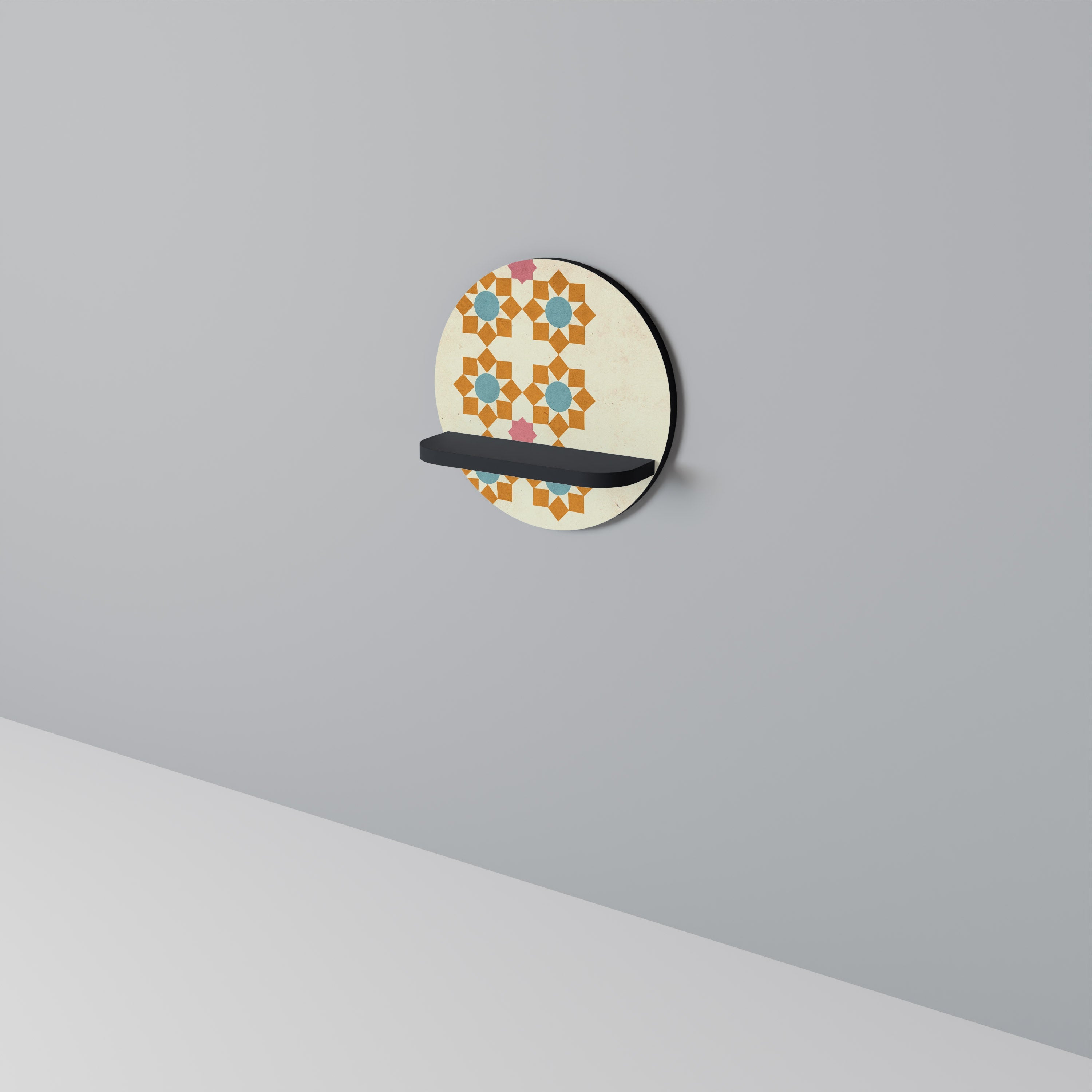 FLORAL DECOR Rundes Kunstregal in Schwarz