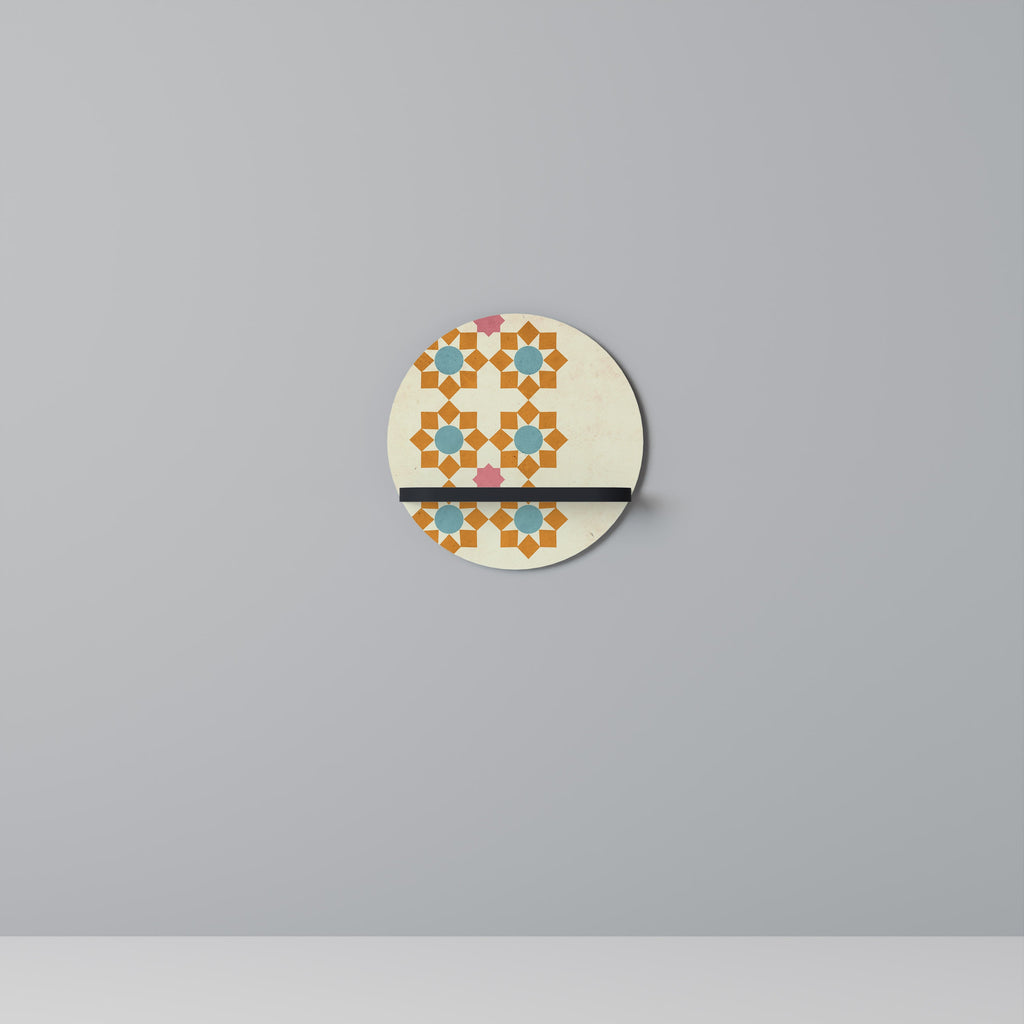 FLORAL DECOR Round Art Shelf In Black Finish