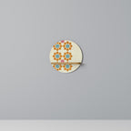 FLORAL DECOR Round Art Shelf In Oak Effect