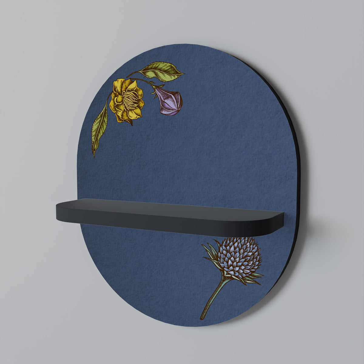 MIDNIGHT FLORA Dekoratives Wandregal