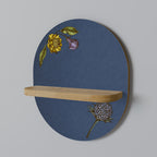 MIDNIGHT FLORA Ovales Kunstregal in Eiche-Optik