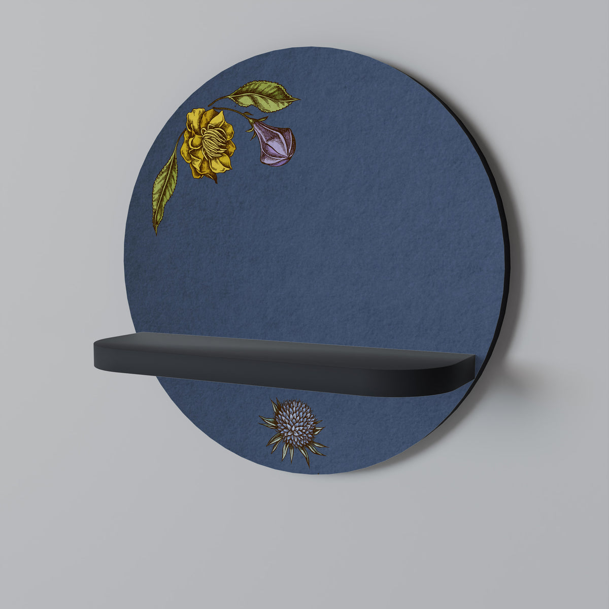 MIDNIGHT FLORA Dekoratives Wandregal