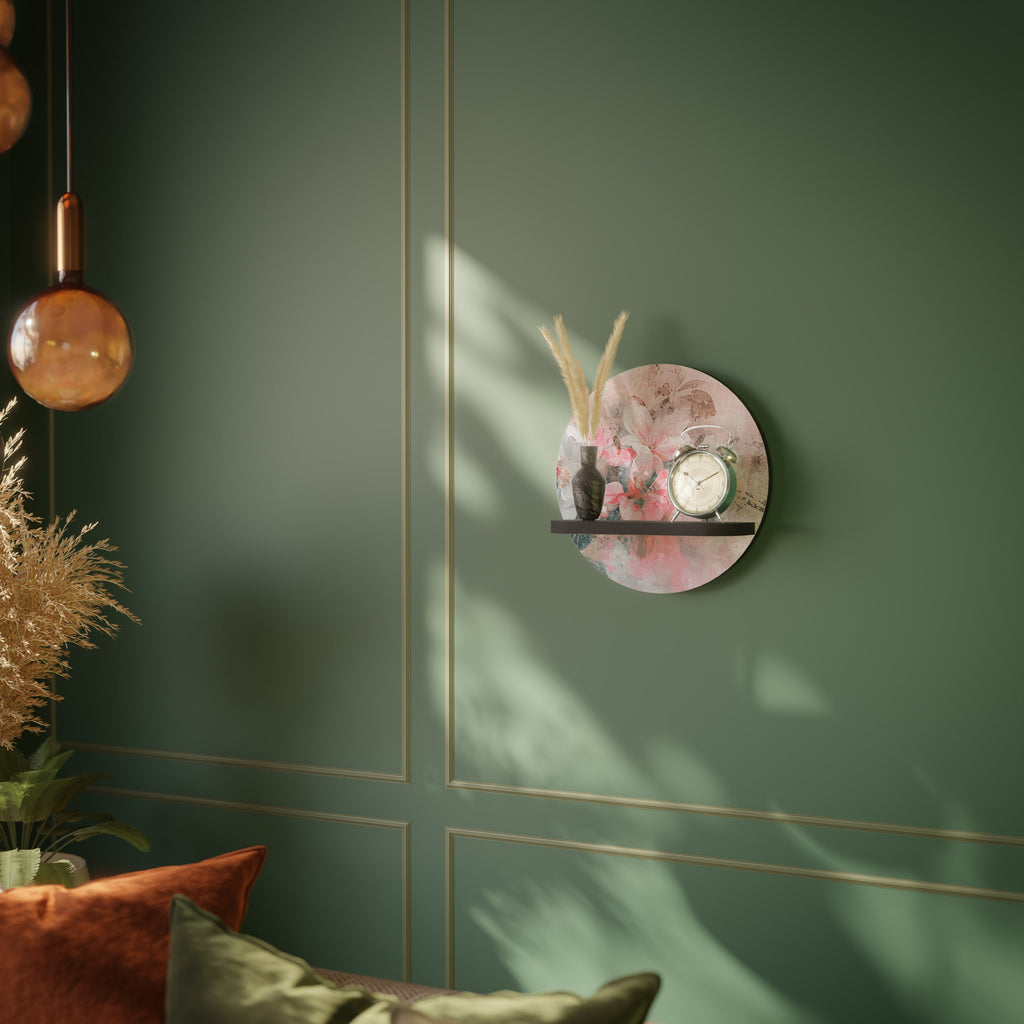 CHERRY BLOSSOM Rundes Kunstregal in Schwarz