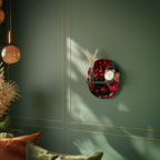 DAHLIAS AND POMEGRANATES Ovales Kunstregal in Schwarz