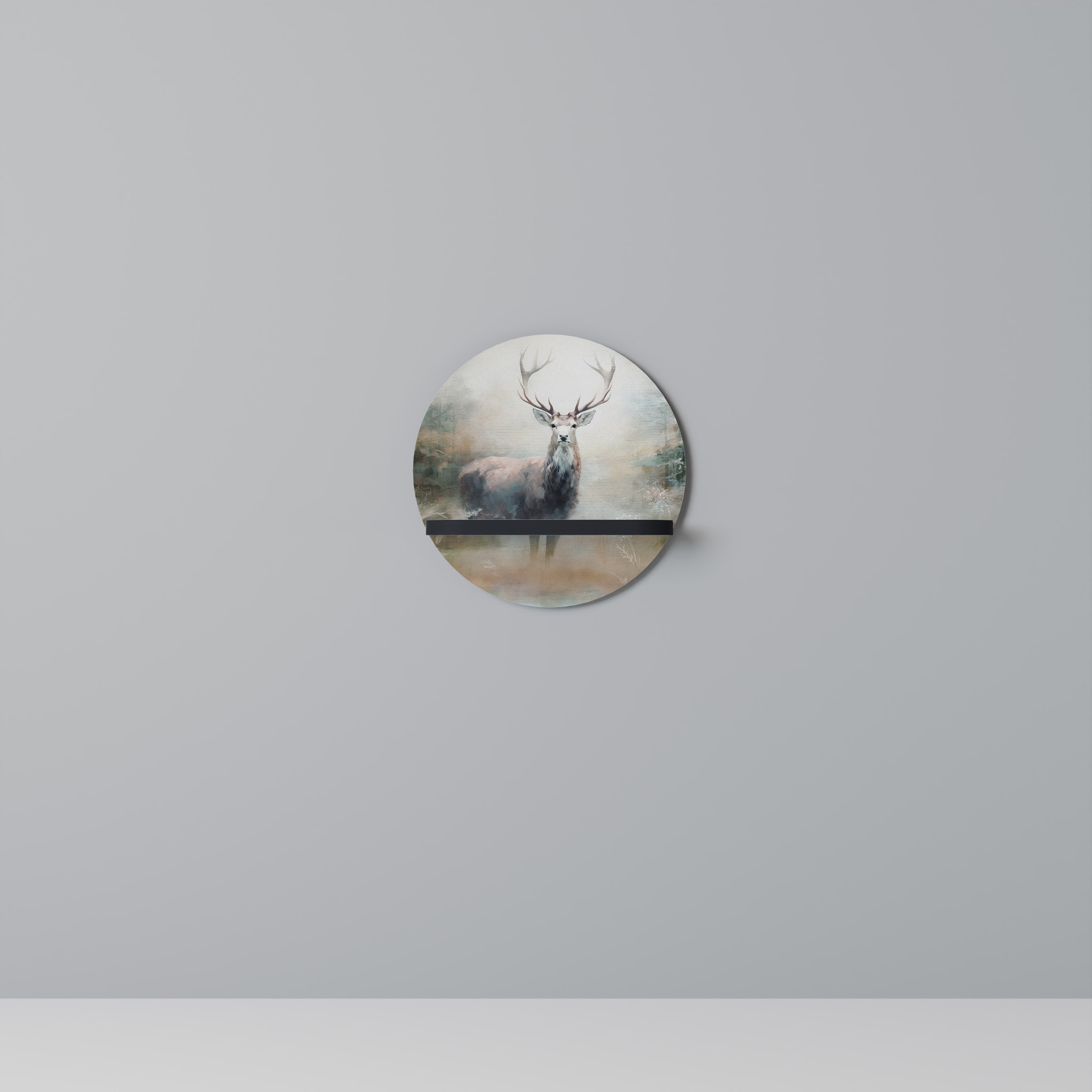 FOREST KING Rundes Kunstregal in Schwarz