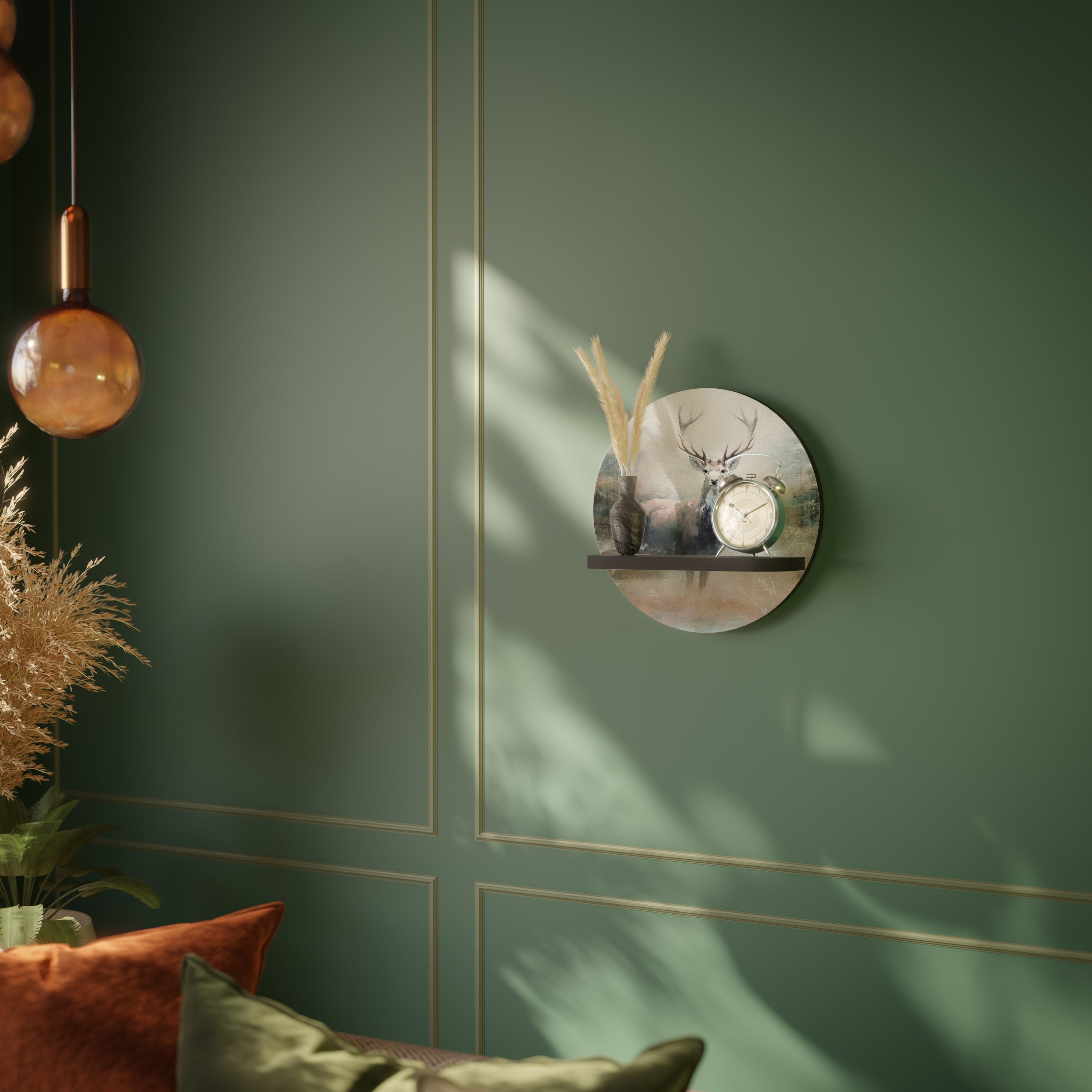 FOREST KING Rundes Kunstregal in Schwarz