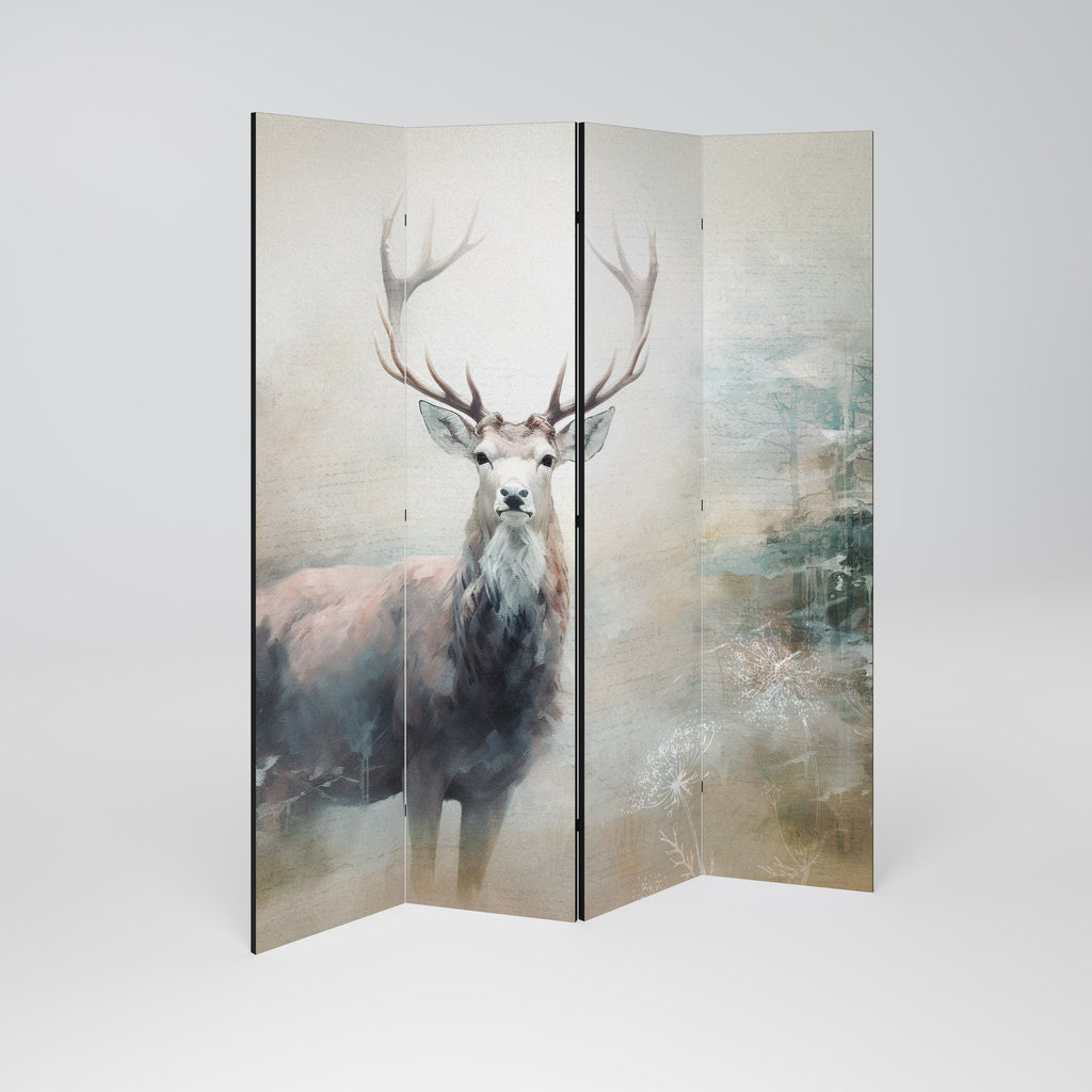 FOREST KING Dekorativer 4-teiliger Raumteiler