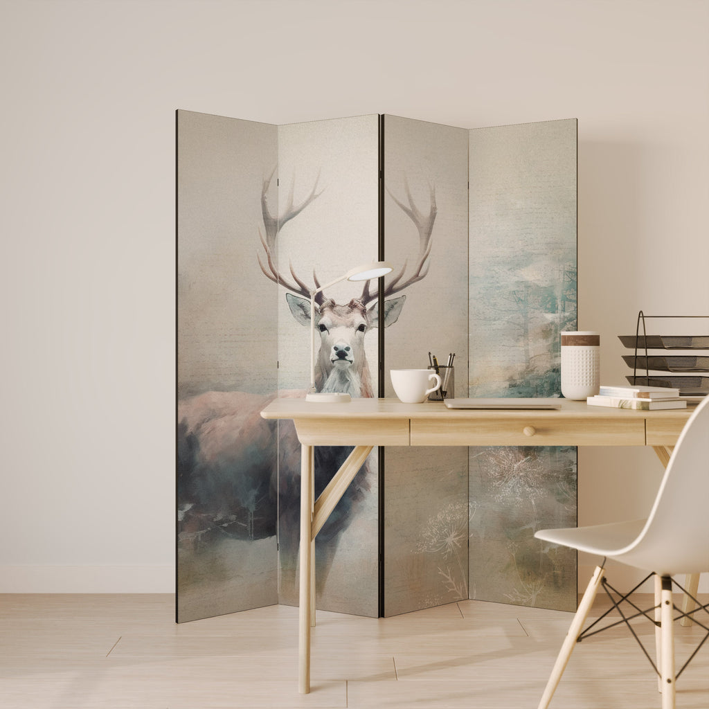 FOREST KING Dekorativer 4-teiliger Raumteiler