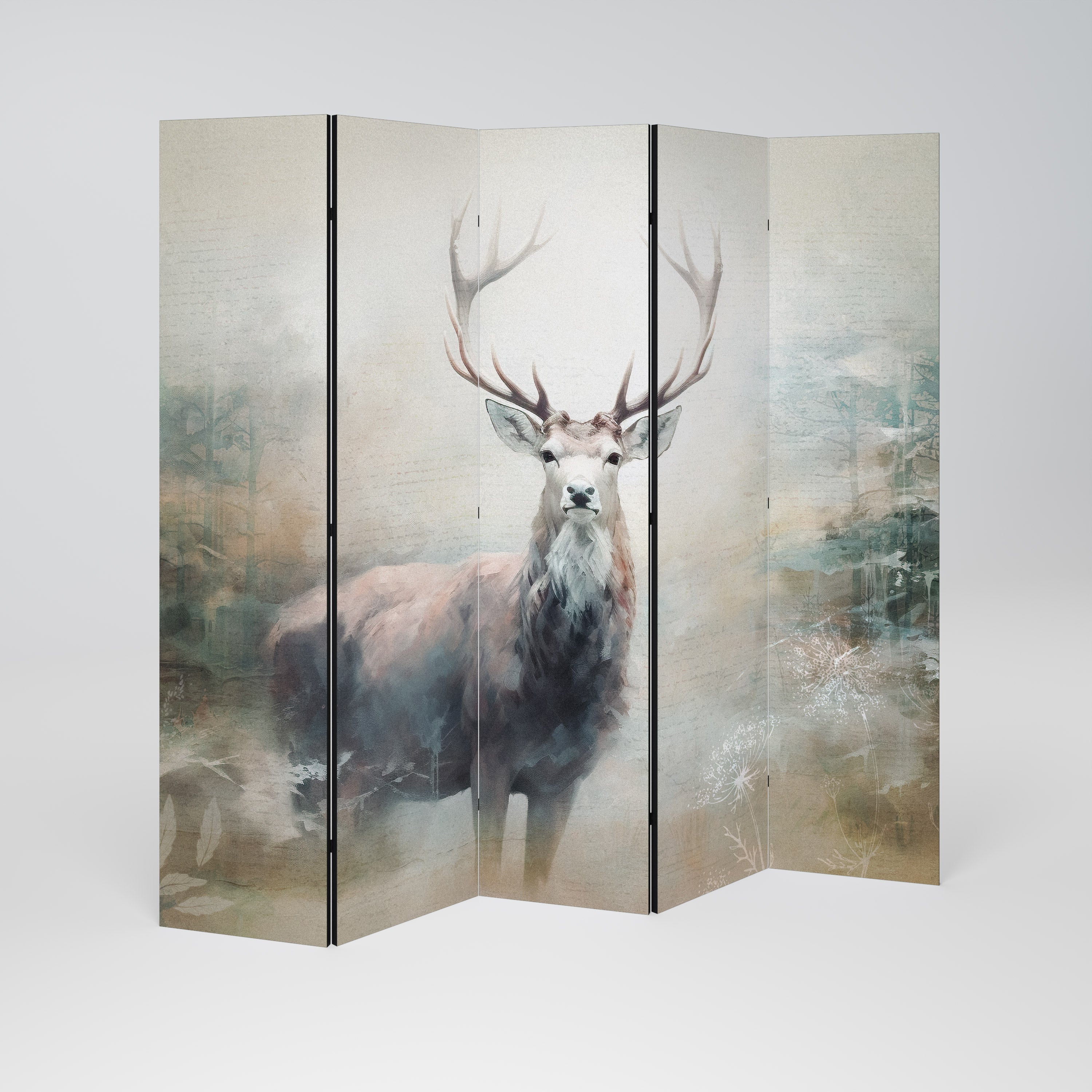 FOREST KING Dekorativer 5-teiliger Raumteiler