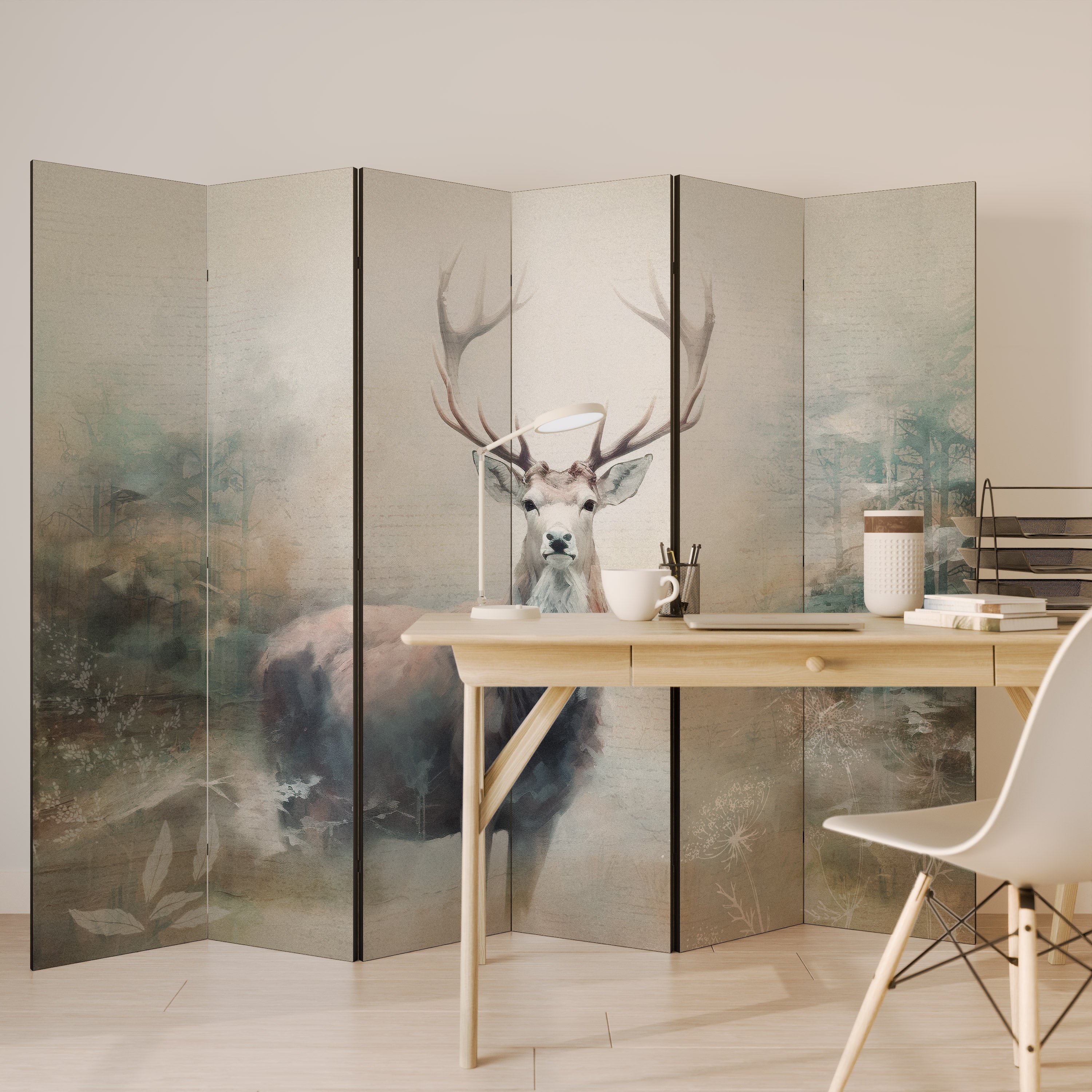 FOREST KING Dekorativer 6-teiliger Raumteiler