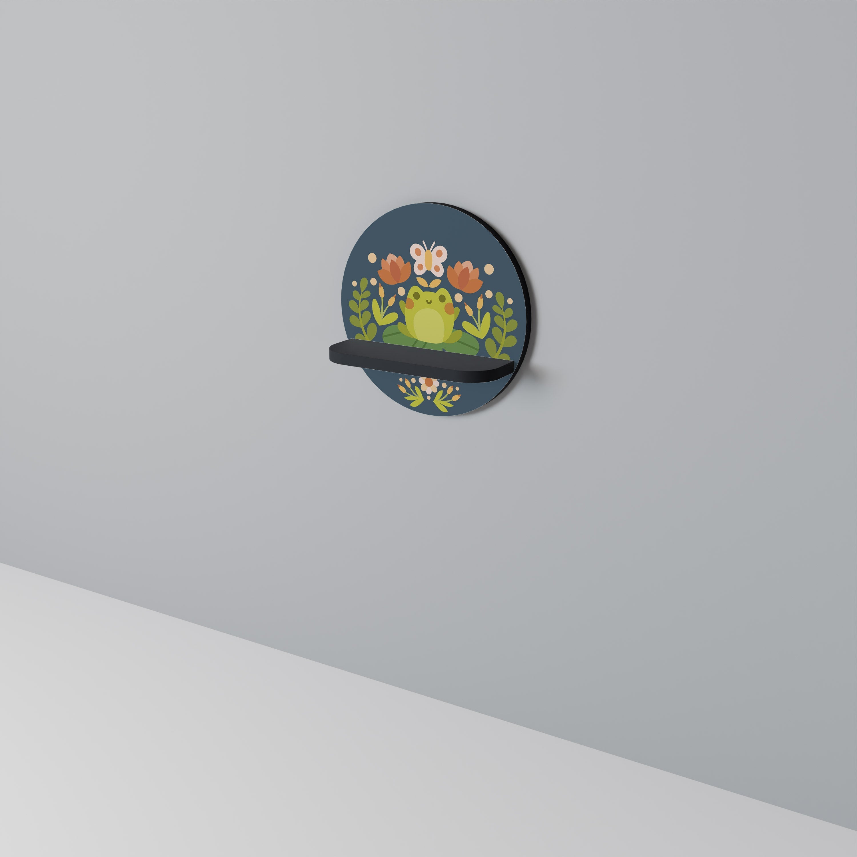 MEADOW IDYLL Rundes Kunstregal in Schwarz