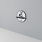 BULL TERRIER Ovales Kunstregal in Schwarz