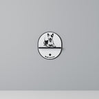 BULL TERRIER Ovales Kunstregal in Schwarz