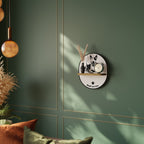 BULL TERRIER Ovales Kunstregal in Eiche-Optik