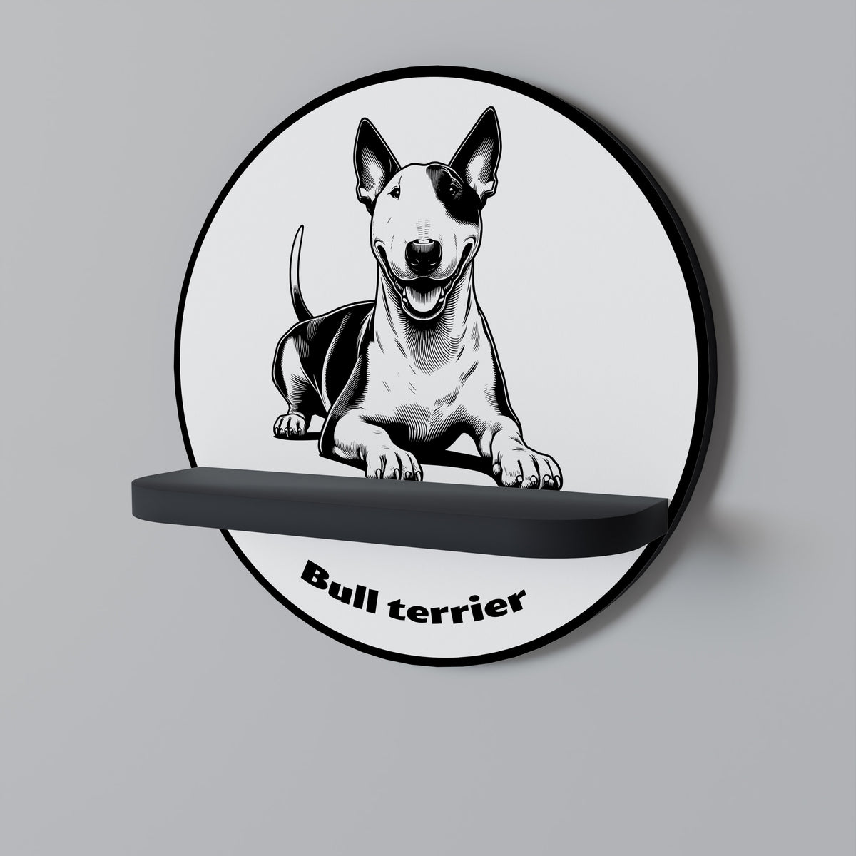 BULL TERRIER Dekoratives Wandregal