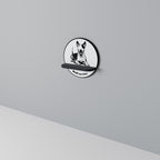 BULL TERRIER Rundes Kunstregal in Schwarz